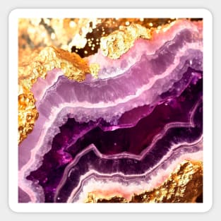 Amethyst Crystal Gems Purple Gold Texture Sticker